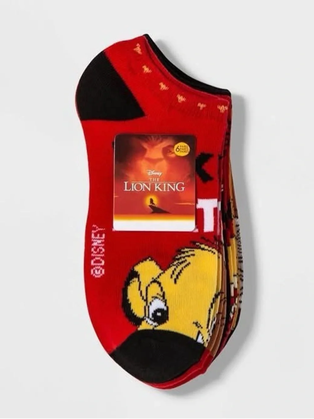 Disney The Lion King Low-Cut Sock Set - 6 pairs Size 4-10 NWT
